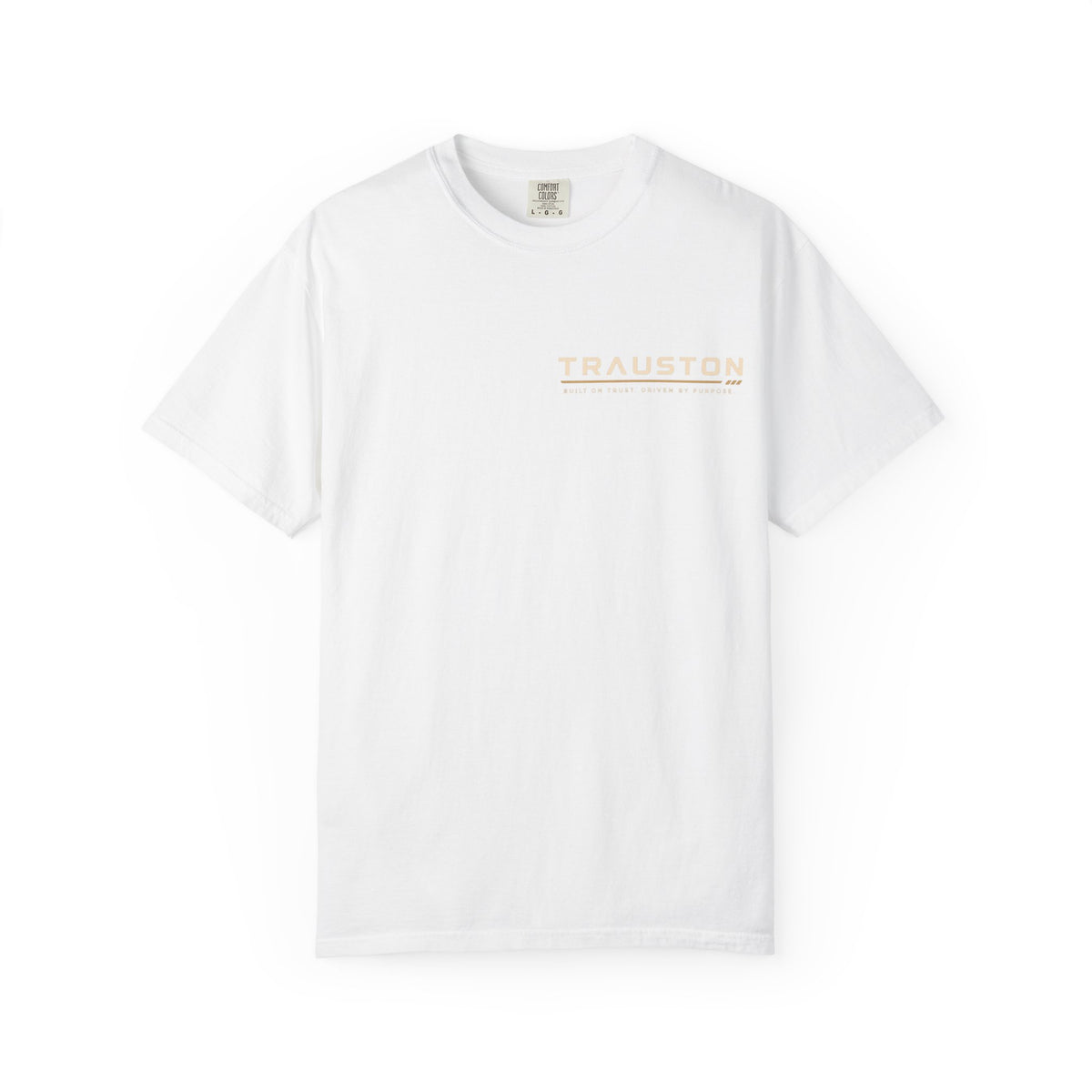 TRAUSTON Wordmark Garment-Dyed Tee with a simple chest wordmark.