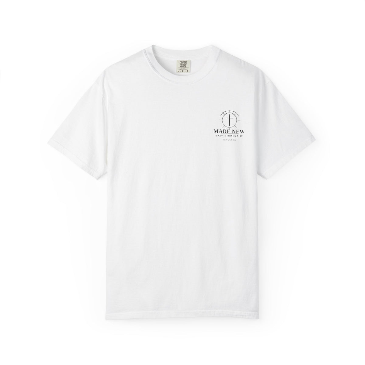 Made New Dark Graphic tee with a small cross-centered chest design.