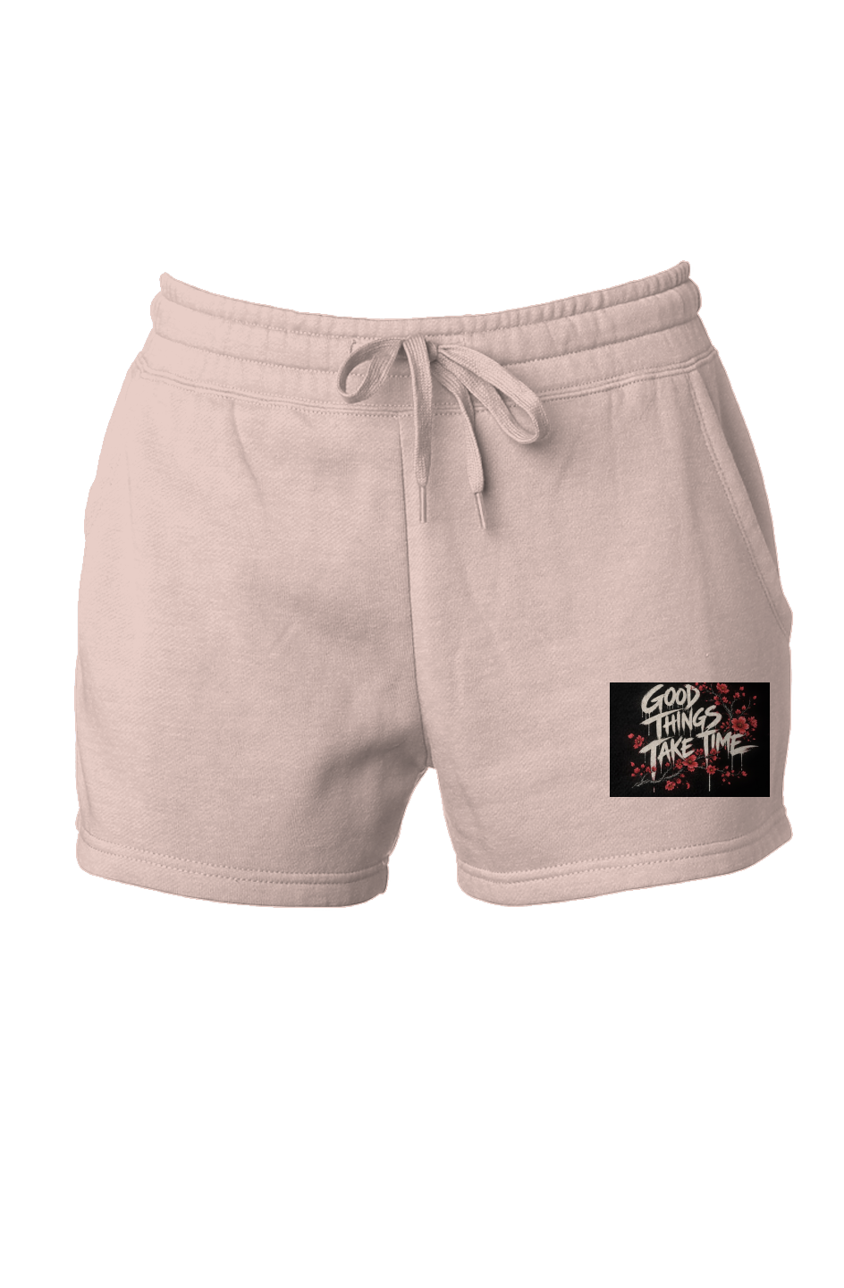 TRAUSTON Good Things Take Time Wave-Wash Shorts — Rose & Shadow — product image 2