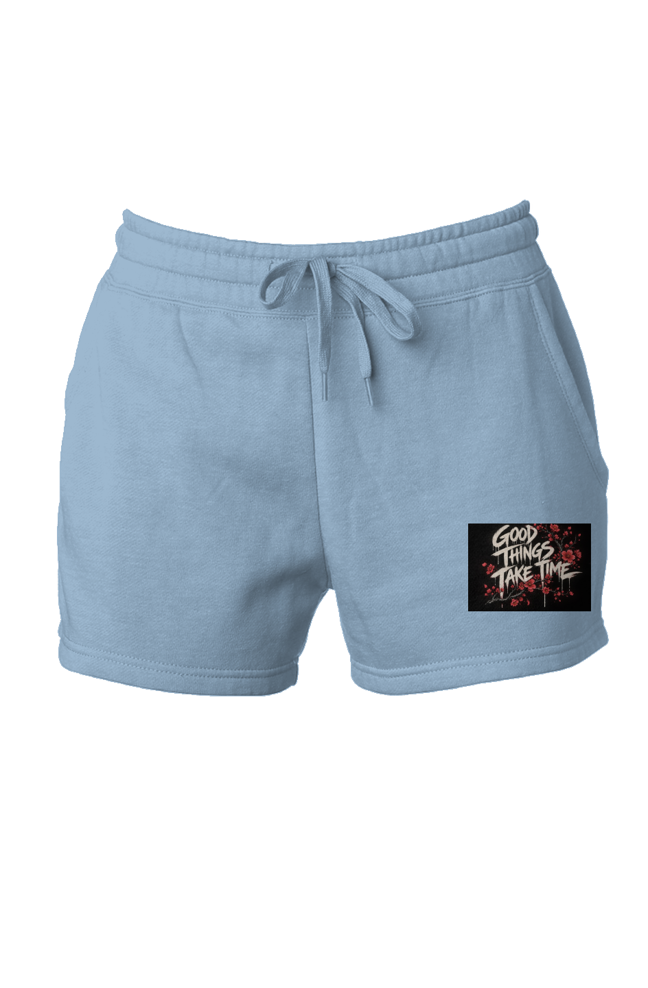 TRAUSTON Good Things Take Time Wave-Wash Shorts — Blue, Sage & Black — product image 1